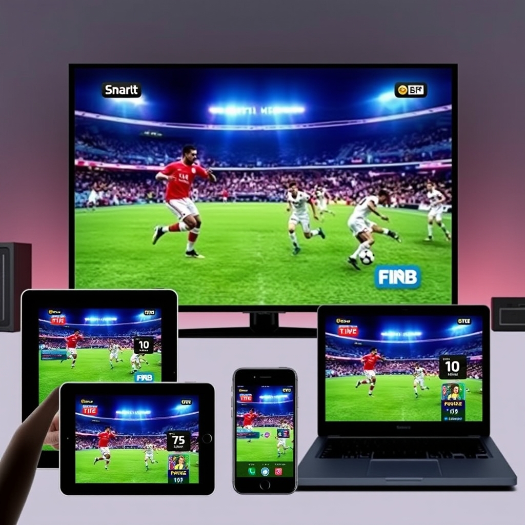 IPTV trial compatible devices showing multi-screen streaming