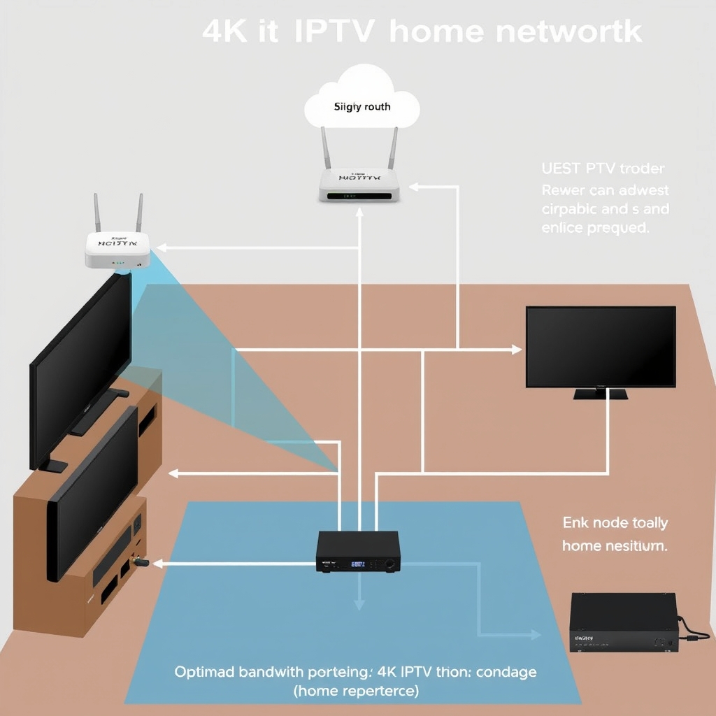 Home network optimization diagram for 4K IPTV streaming