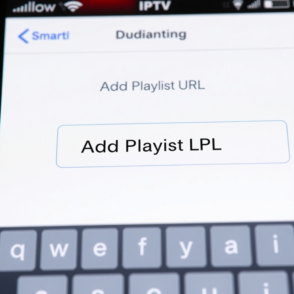 IPTV setup guide for iPhone showing playlist configuration in GSE Smart IPTV app