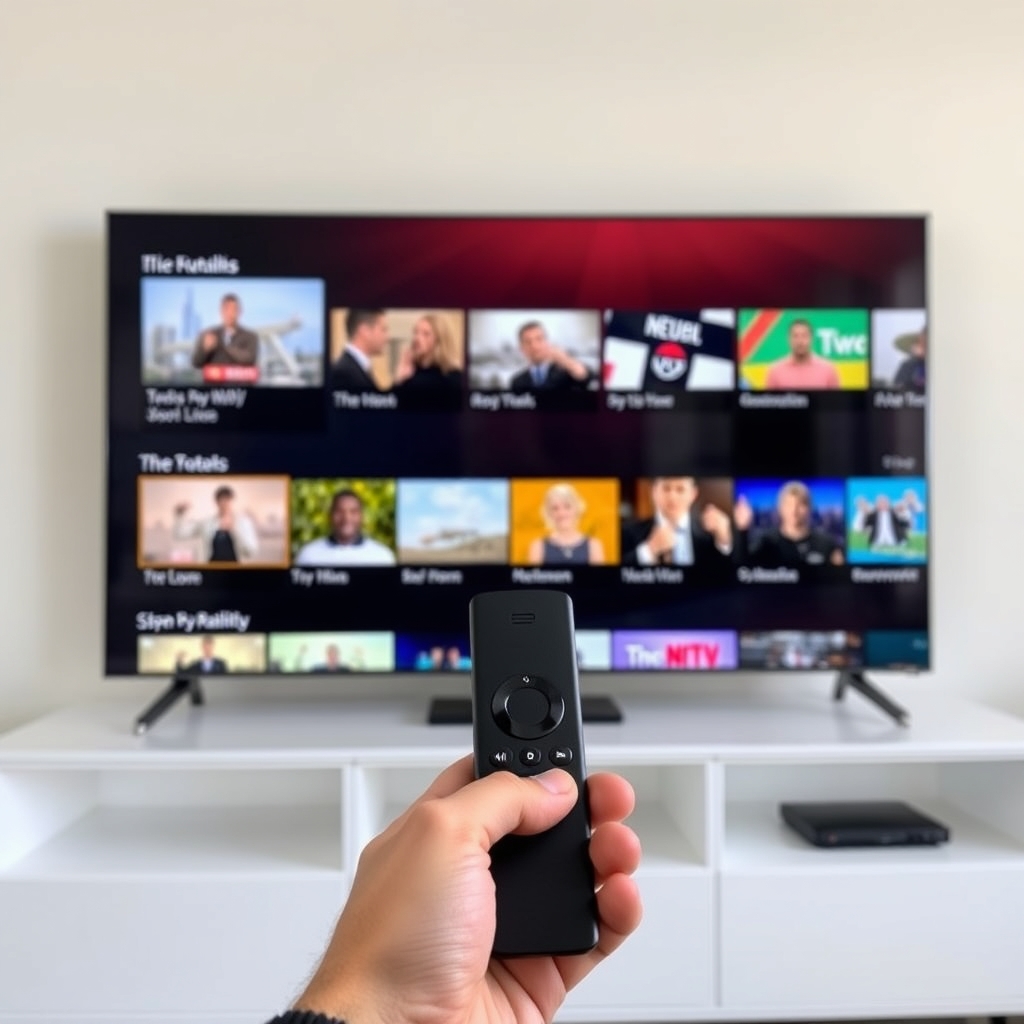 Firestick IPTV trial interface showing live channels on television