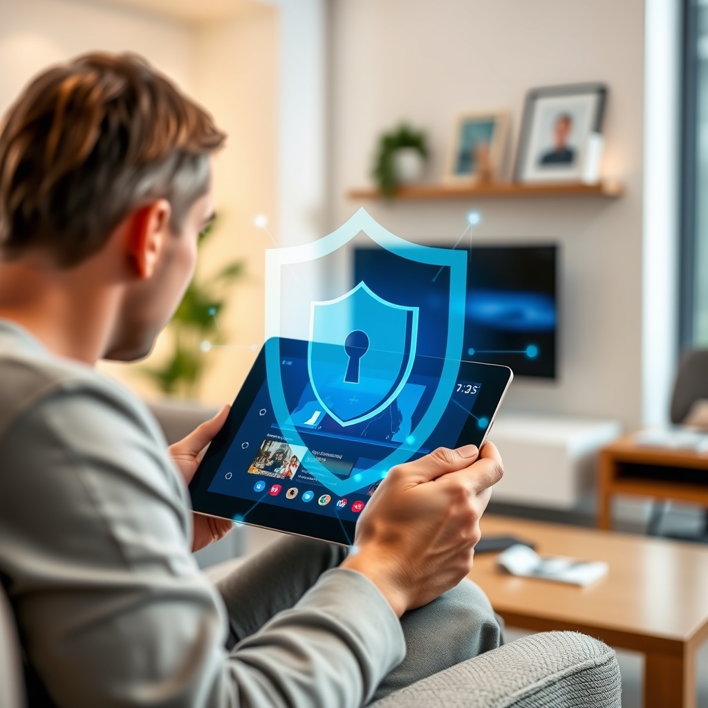 Protecting data while streaming IPTV on a tablet