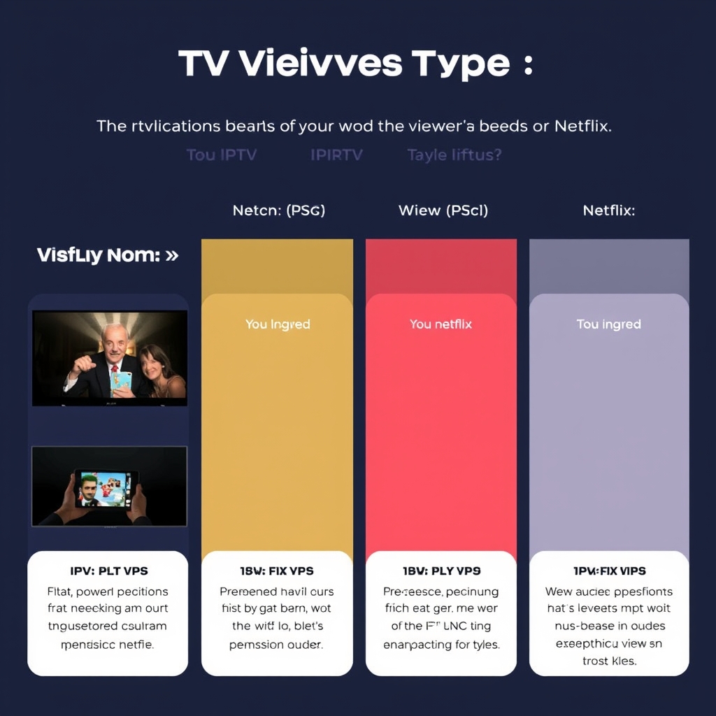 IPTV vs Netflix recommendations for different viewer types infographic