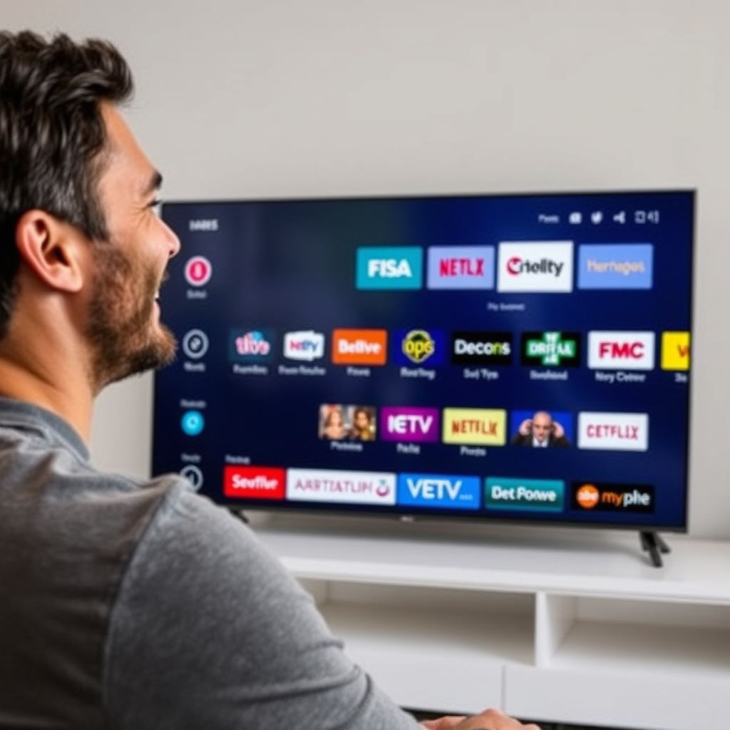 User enjoying a legitimate IPTV free trial 2024 interface on television
