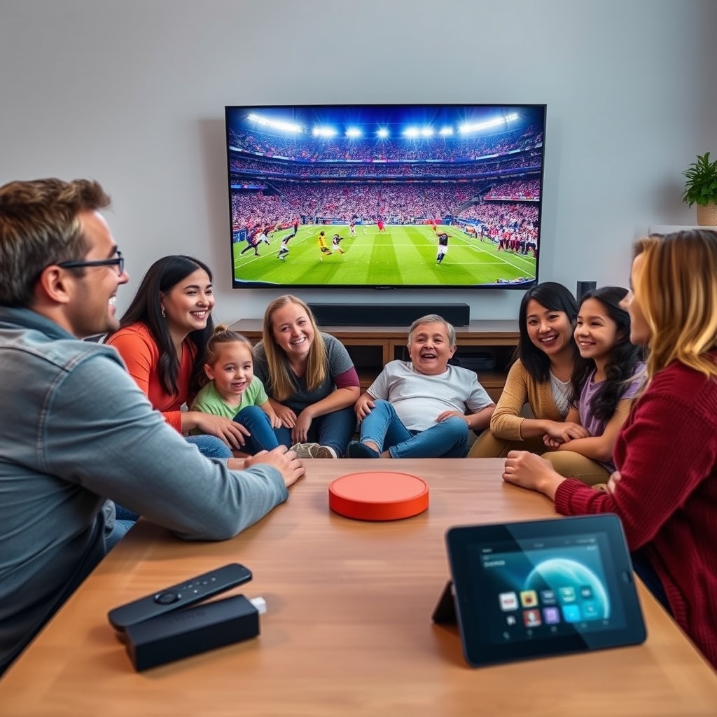 Family enjoying content after a successful legitimate IPTV free trial 2024 test