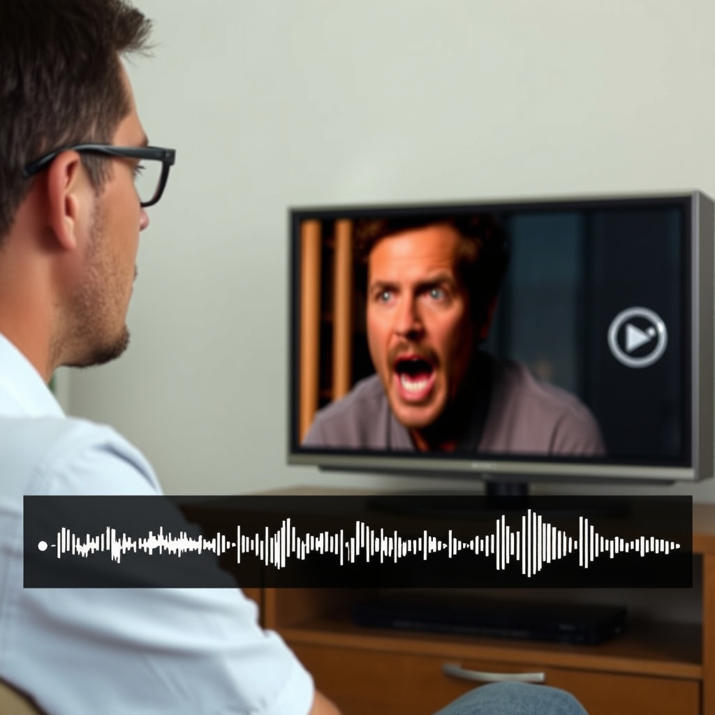 Person experiencing audio sync issues while watching IPTV