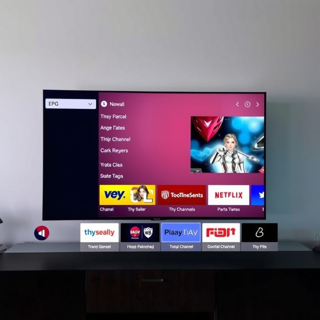 TiviMate interface for IPTV configuration showing channel guide