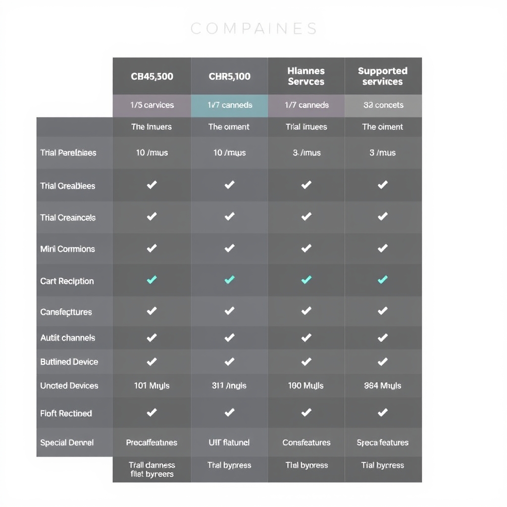 Comparison of top rated IPTV services with free trial options