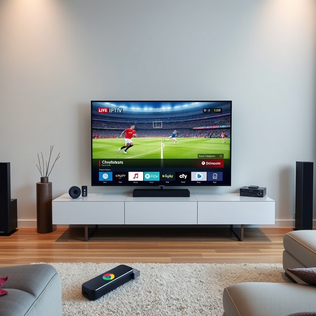 IPTV streaming Chromecast with Google TV in living room